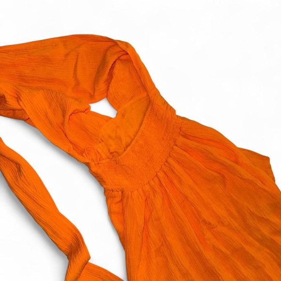 Faithfull The Brand Tropiques convertible crinkled linen-blend maxi dress orange - Picture 8 of 8